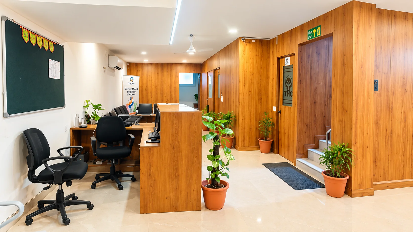 The welcoming interior of Tulasi Healthcare’s Delhi clinic